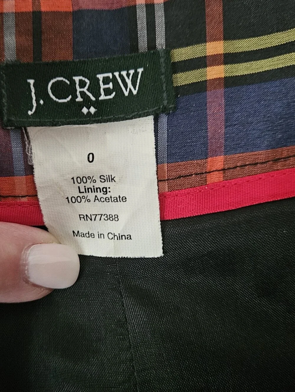 J. CREW Silk Tartan Plaid Box Pleat A-Line Festive & Classic Skirt | SZ 0